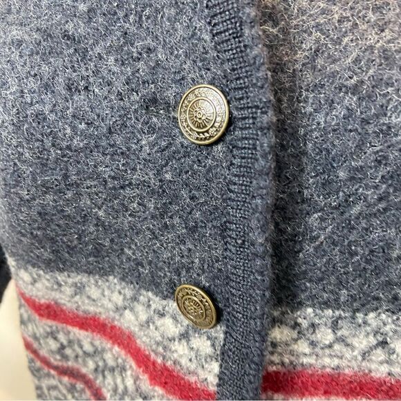Vintage Tally-Ho Wool Button Front Grey and Burgundy Cardigan‎ Size Medium - Picture 8 of 9